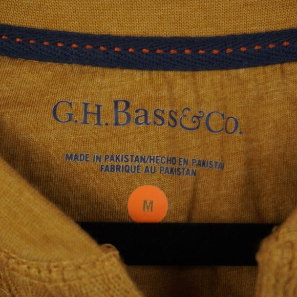 GH Bass Mustard 1/4 Button Up Thermal Shirt Size Medium - Picture 7 of 7